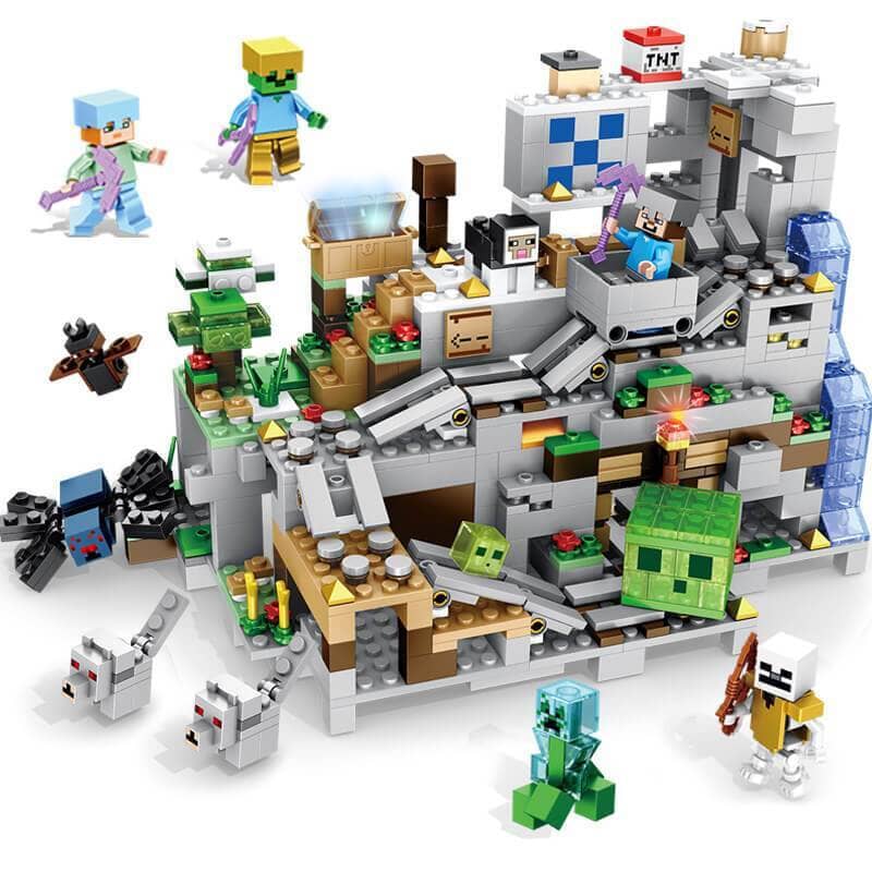 Blocco da Costruzione Minecraft - Modello Caverna della Montagna